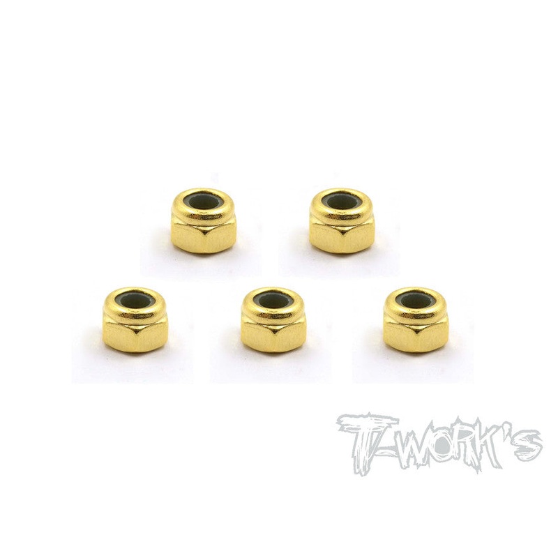 GSS-4LN  Golden Plated M4 Lock Nuts ( 5pcs. )