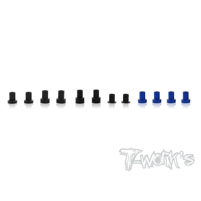 TE-146 7075-T6 Alum. Caster Hat Bushings Set ( For Team Associated RC10 B6/B6D/B64/B64D/B6.1 ) 2 each of 0deg,1deg,2deg,3deg.& 1.5deg 4pcs.