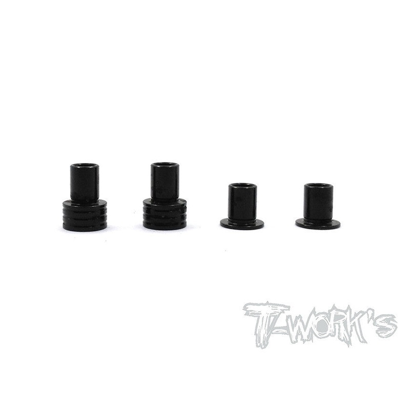 TE-146-A 7075-T6 Alum. Caster Hat Bushings A ( For Team Associated RC10 B6/B6D/B64/B64D/B6.1/T6.1  ) 2 each of 0deg,3deg.