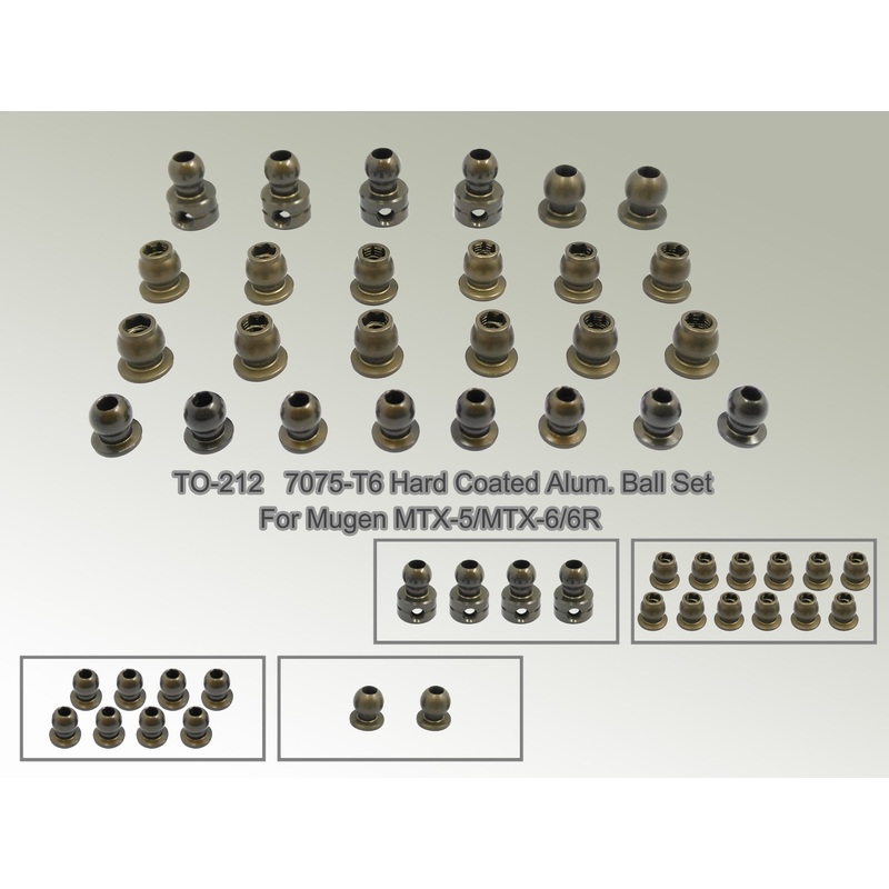 TO-212  7075-T6 Hard Coated Alum. Ball Set ( For Mugen MTX-5/MTX-6/6R/MRX-6R ) 26pcs.