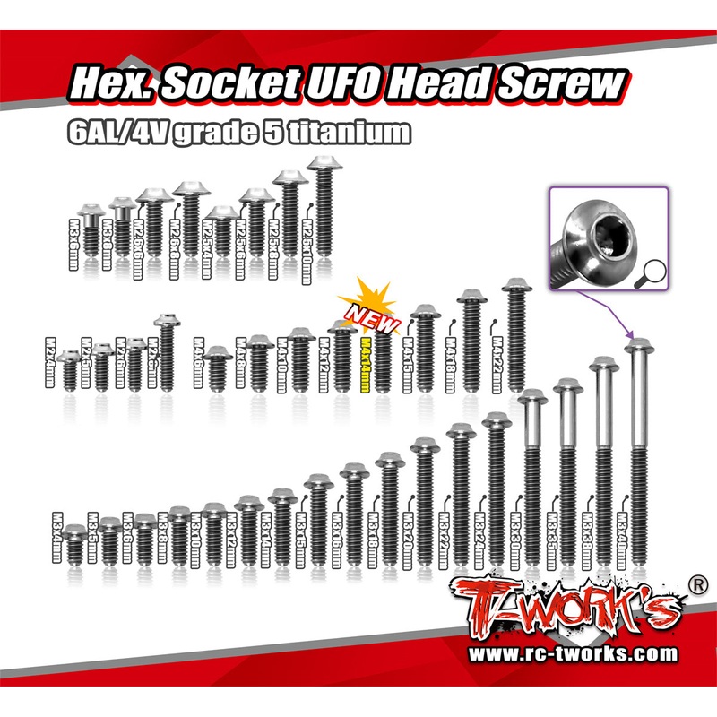 TSS-U M4 64 Titanium Hex. Socket UFO Head Screw