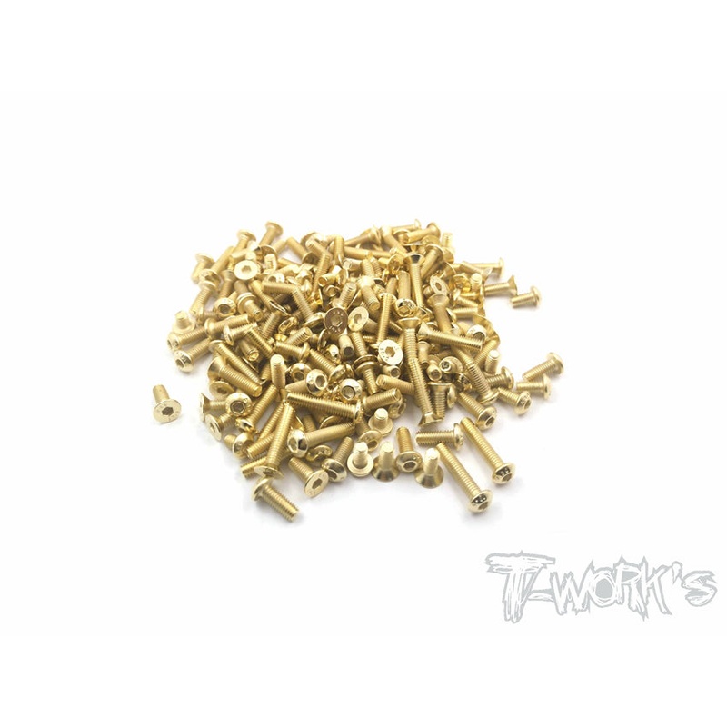 GSS-D817-V2 Gold Plated Steel Screw Set 165pcs.( For HB Racing D817 V2 )