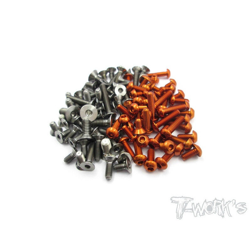 TASS-S120LT-LR-O 64 Titanium &7075-T6 Orange Screw set (For Serpent S120LT-LR)