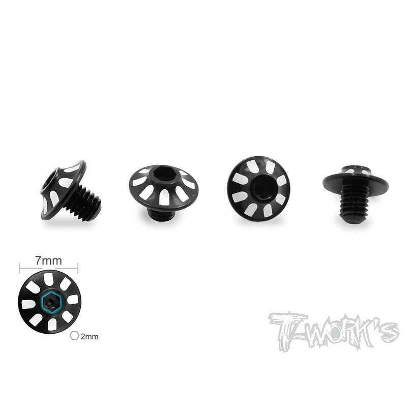 TE-160 7075-T6 Alum. Large Diameter Screw M3 x 4mm ( For Yokomo BD7,BD8 ) 4pcs.