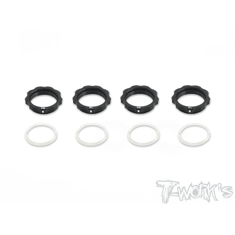 TE-161 7075-T6 Alum. Shock Adjustable Nut With Mark  For Yokomo BD7'16/ BD8 ) 4pcs.