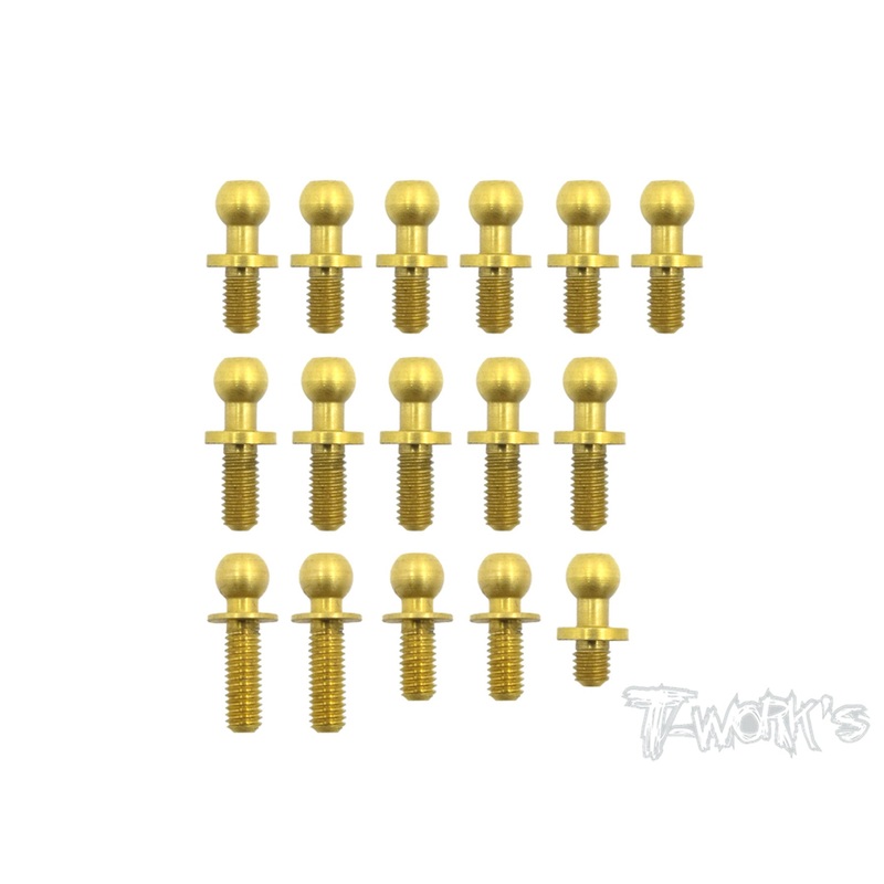 TN-001-BD7 Titanium Nitride Coated Steel Ball End set ( For Yokomo BD7/'15/16 )