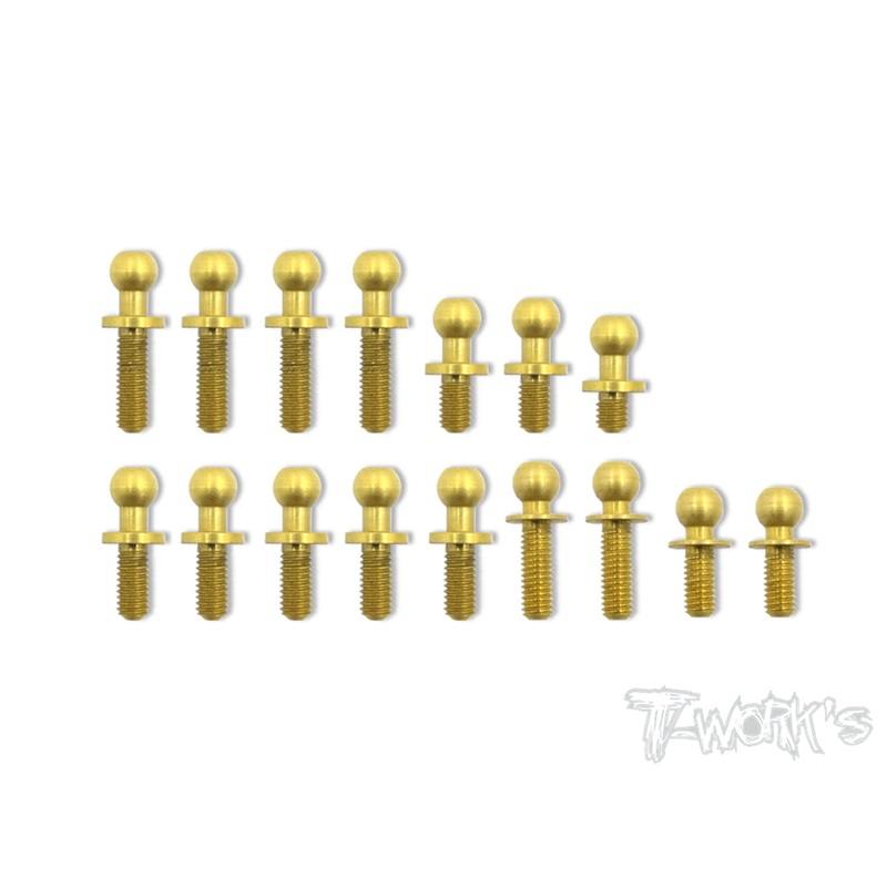 TN-001-BD8 Titanium Nitride Coated Steel Ball End set ( For Yokomo BD8 )