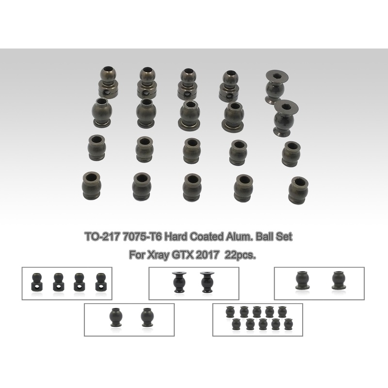 TO-217 7075-T6 Hard Coated Alum. Ball Set ( For Xray GTX 2017 ) 20pcs.