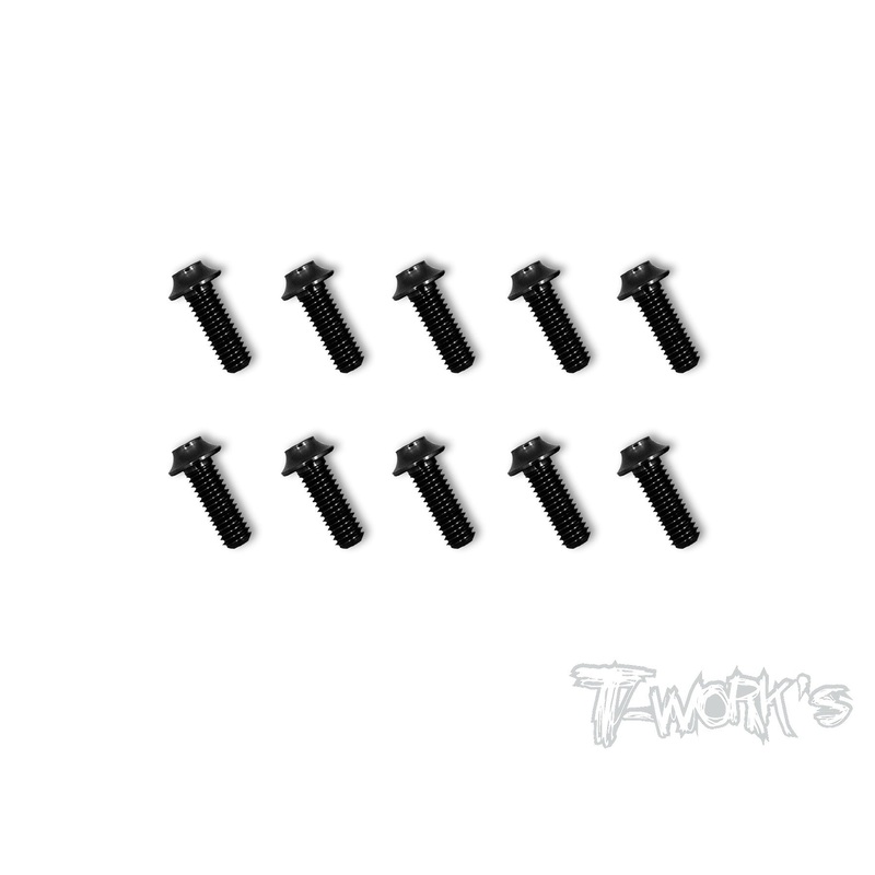 ASS-UBK 7075-T6 Hex. Socket UFO Head Screw(Black) 10pcs.