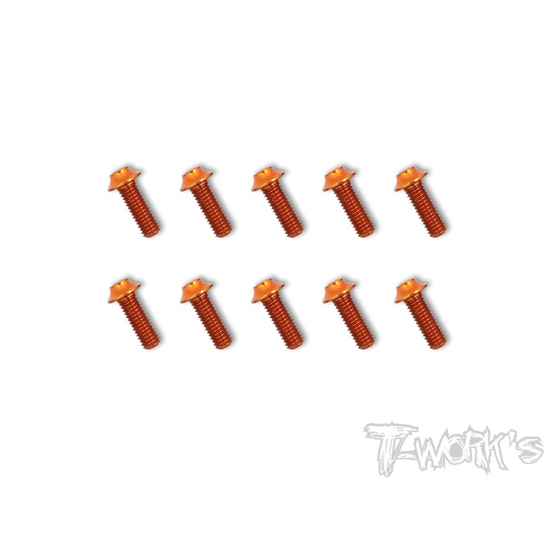 ASS-UO 7075-T6 Hex. Socket UFO Head Screw(Orange) 10pcs.