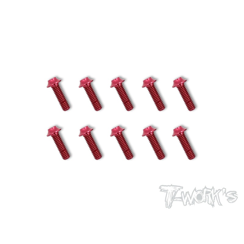ASS-UR 7075-T6 Hex. Socket UFO Head Screw(Red) 10pcs.