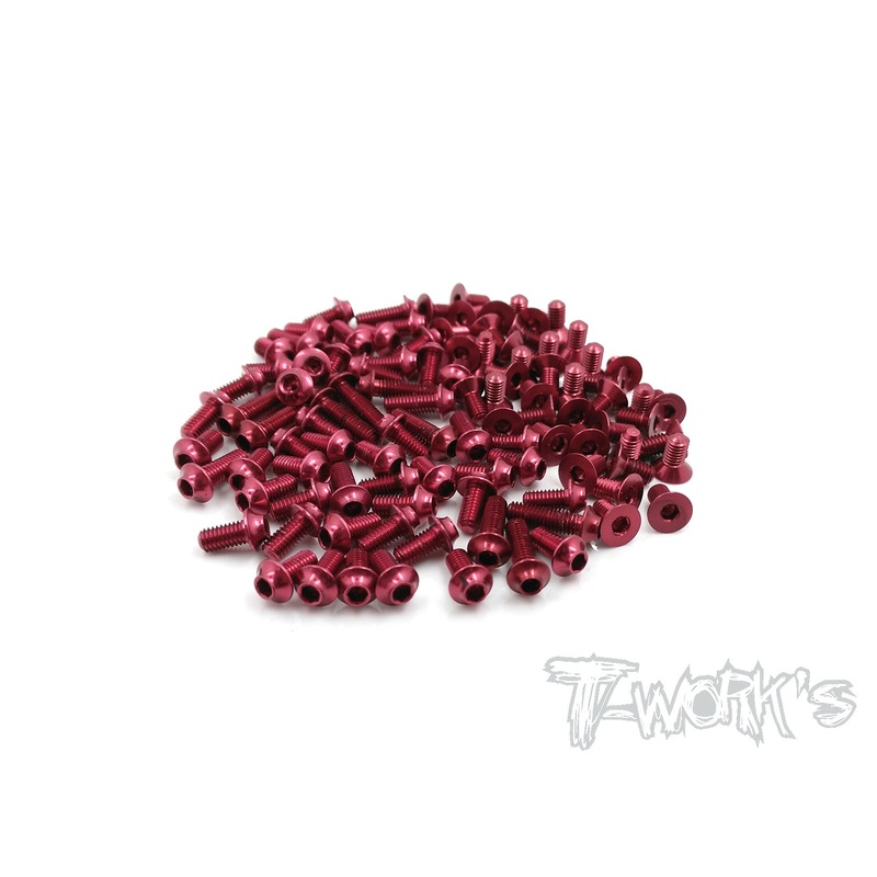 ASSU-P1217-R 7075-T6 Red Screw set(UFO Head) 61pcs.(For Rapide P12 WC 2017)