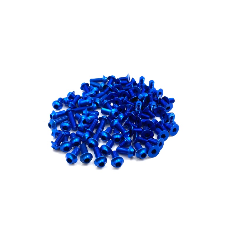 ASSU-TC6.2-DB 7075-T6 Dark Blue Screw set(UFO Head) 98pcs.(Team Asso TC6.2)
