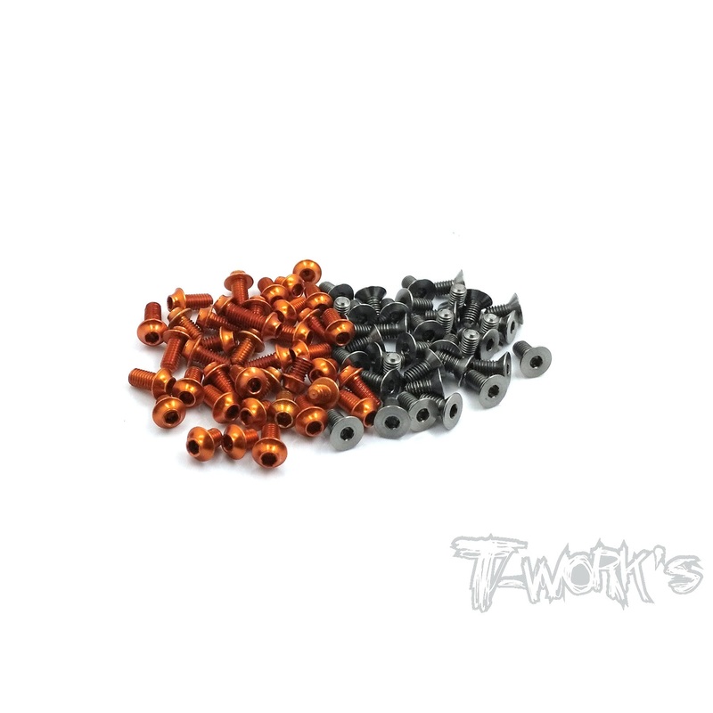TASSU-4X-O 64 Titanium &7075-T6(UFO Head) Orange Screw set( For Serpent Project 4X  )