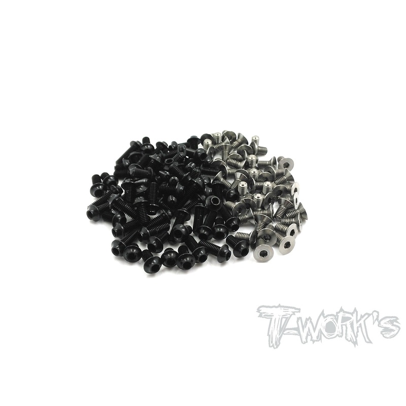 TASSU-A800X 64 Titanium &7075-T6(UFO Head) Black Screw set 100pcs.(For Awesomatix  A800X)