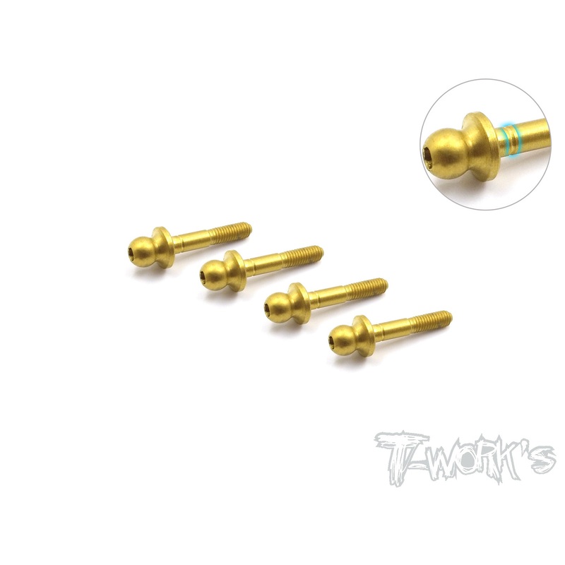 TN-SDX-L Titanium Nitride Left Thread Pivot ball Arm ( For Serpent Spyder SDX4 ) 4pcs.