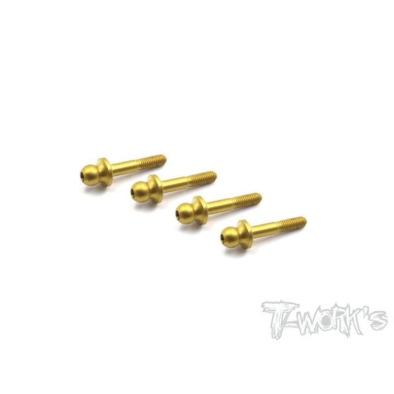 TN-SDX-R Titanium Nitride Rear Thread Pivot ball Arm ( For Serpent Spyder SDX4 ) 4pcs.