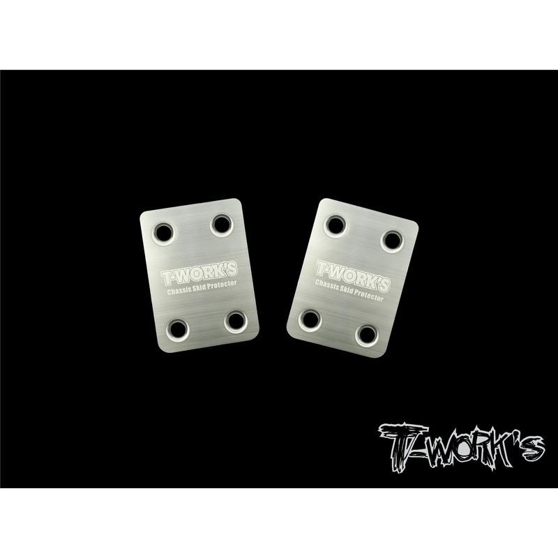 TO-220-MBX8 Stainless Steel Rear Chassis Skid Protector ( Mugen MBX-8/Mugen MBX8 ECO/ Mugen MBX8R) 2pcs.