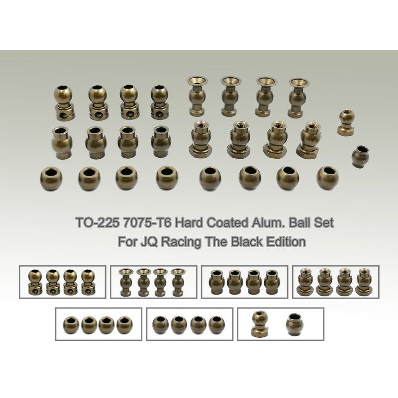 TO-225 7075-T6 Hard Coated Alum. Ball Set ( For JQ Racing The Black Edition)  26 pcs.