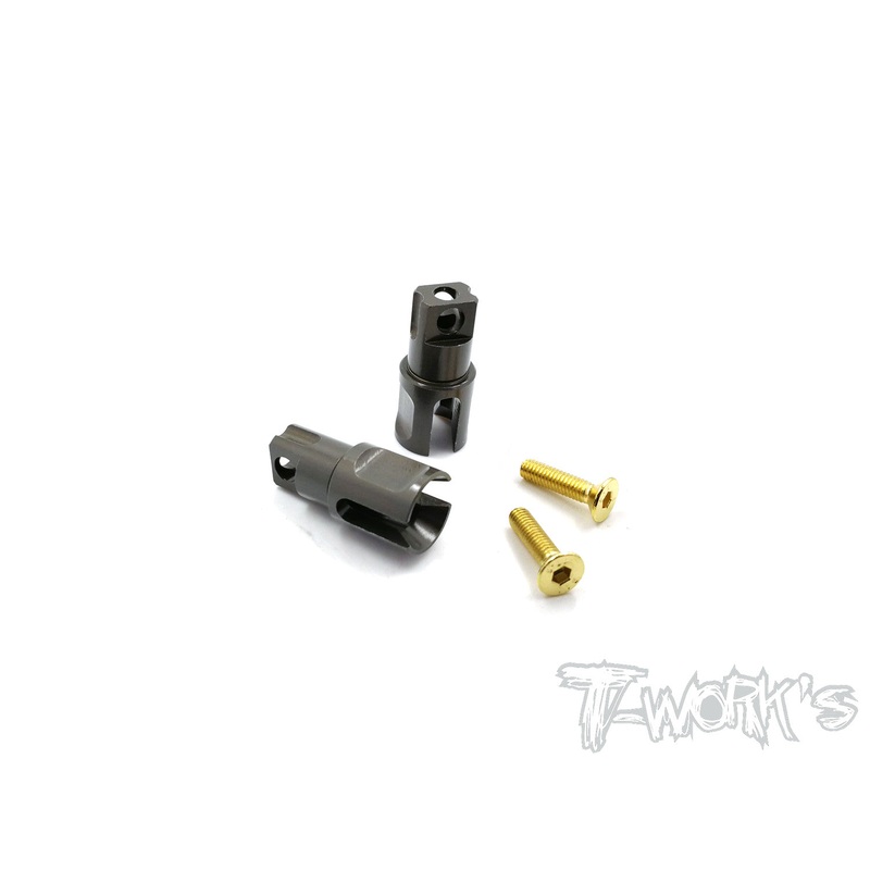 TE-163-Y 7075-T6 Hard Coated Alum.  Front Spool Cups( For Yokomo BD8'18 )
