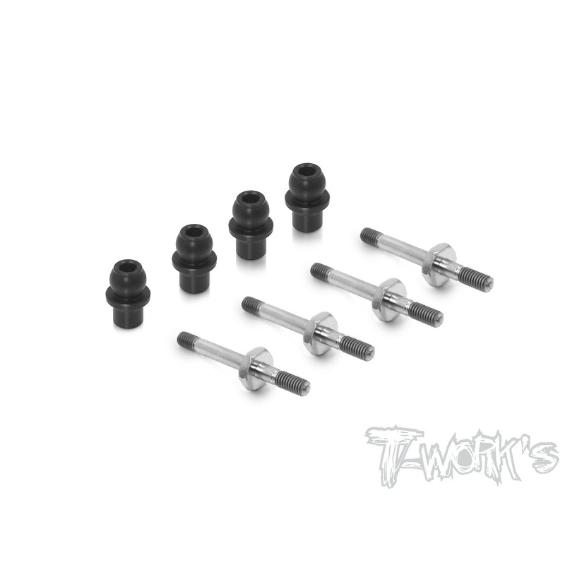 TP-091 64 Titanium Shock Standoffs With POM Shock Cap Bushings ( For TEKNO EB410 )4pcs.