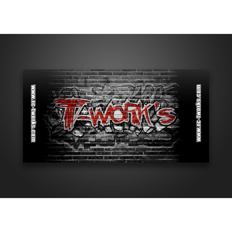 TT-048-A T-Work's Roll up Pit Mat 120 x 60 cm  With Carry Strap ( Graffito style )