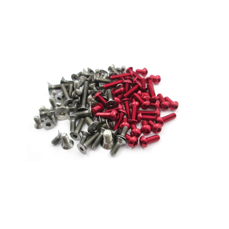 TASS-Re12-R 64 Titanium & 7075-T6 Red Screw set 39Pcs.(For T.O.P. Rebel 12 )