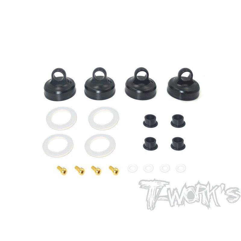 TO-273-A Black Hard Coated 7075-T6 Alum Aeration Shock Cap (  For Team Associated RC8 B3.1/B3.2/T3.2/T3.2E )