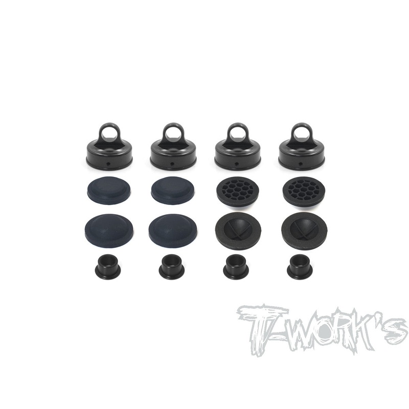 TO-274-K   Black Hard Coated 7075-T6 Alum Diaphragm Shock Cap ( For Kyosho MP10/ MP9 TKI3/TKI4 /MP9E/ MP9E EVO )