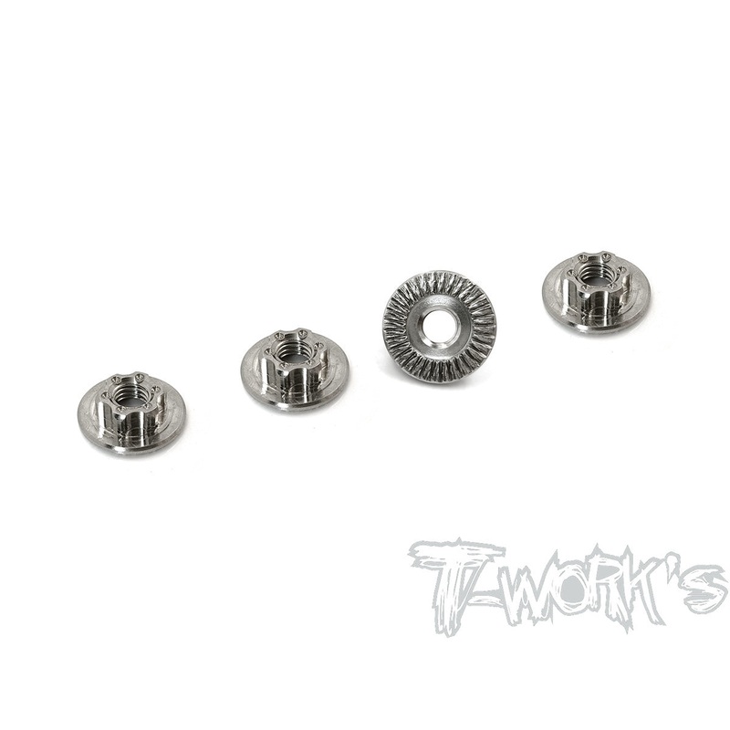 TP-034S64 Titanium Light Weight large-contact Serrated M4 Short Wheel Nuts ( 4pcs. )