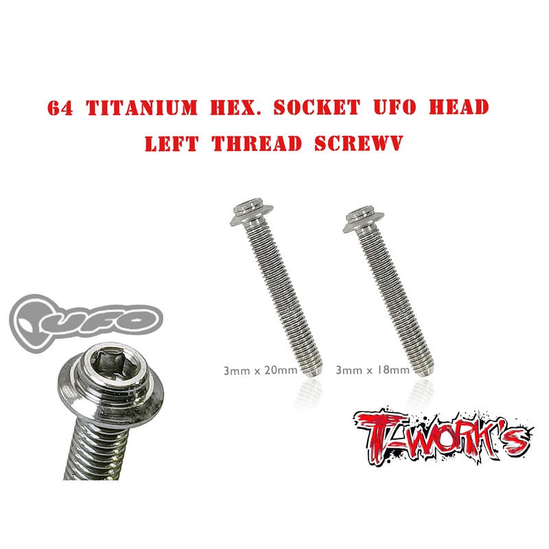 TSS-LU-5   64 Titanium Hex. Socket UFO Head Left Thread Screw ( 5pcs.)