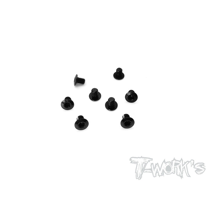ASS-3LPBK 7075-T6 Hex. Socket Head Low Profile Half Thread Screws ( Black ) 8pcs.