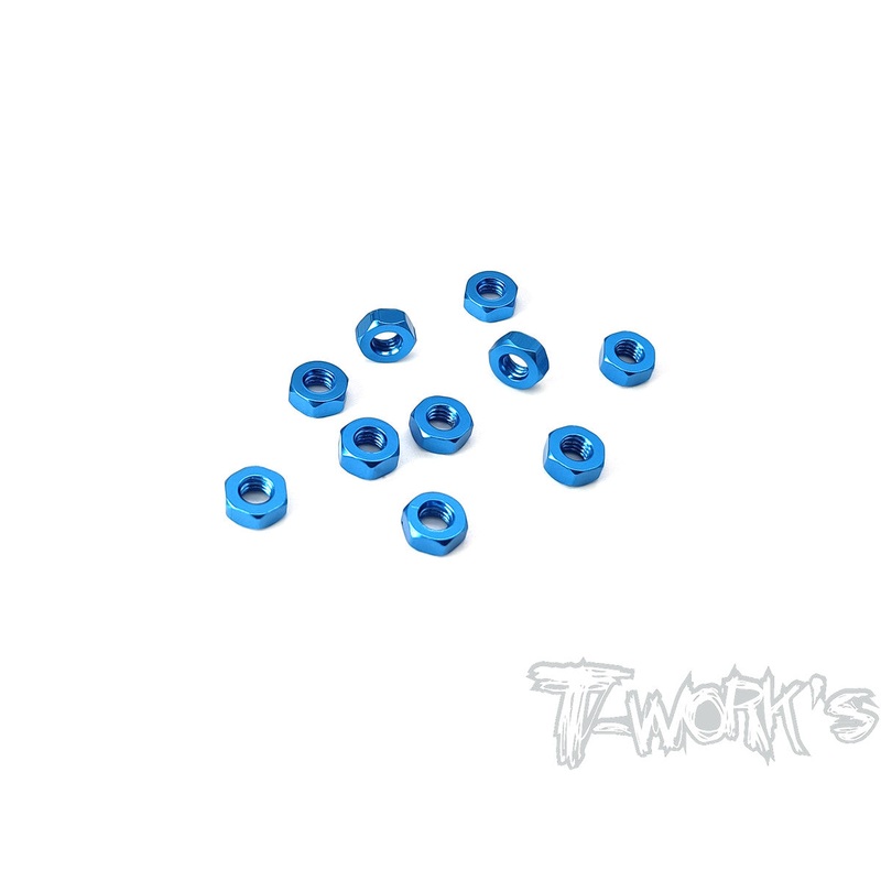 ASS-3N Aluminium Nuts 3mm ( Black/Blue ) 10pcs.