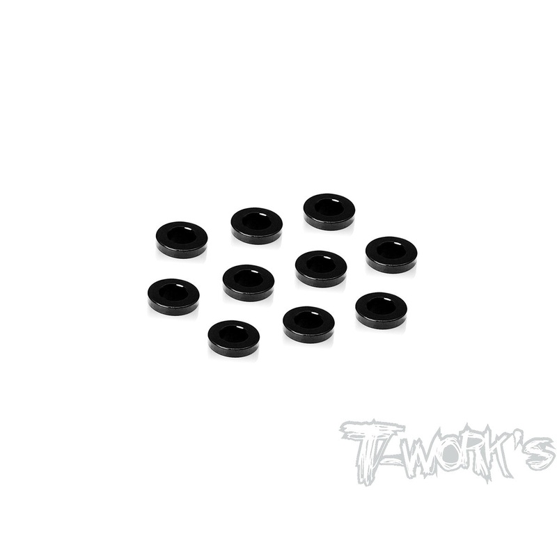 TA-139BK Aluminum 3mm Bore Washer 1.25/1.75/2.25/2.75/3.25/3.75mm ( Black ) 10pcs.