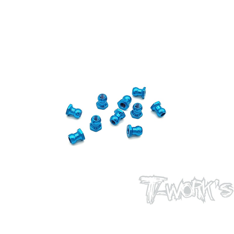TE-229L-TB Aluminium 5mm Ball Nut ( Blue )  10pcs.