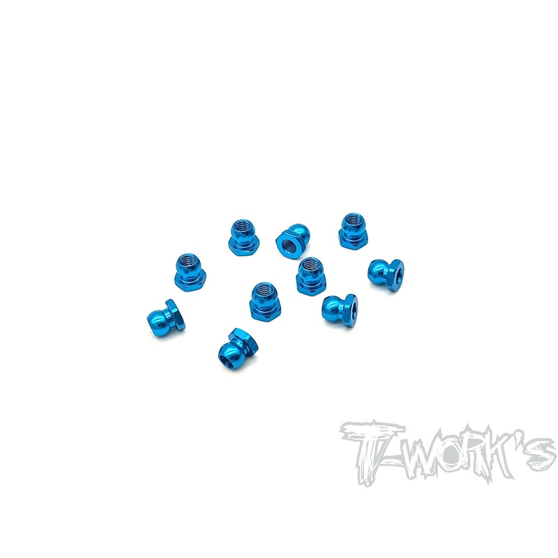 TE-229S-TB  Aluminium 5mm Ball Short Nut ( Blue )  10pcs.
