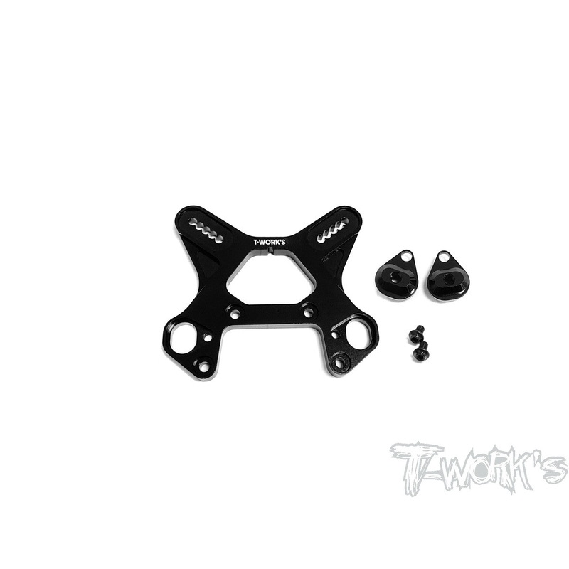 TO-241-MBX8Black Hard Coated 7075-T6 Alum.Front Shock Tower With Removable Spacer Insert Stand ( For Mugen MBX8/MBX8 ECO  )