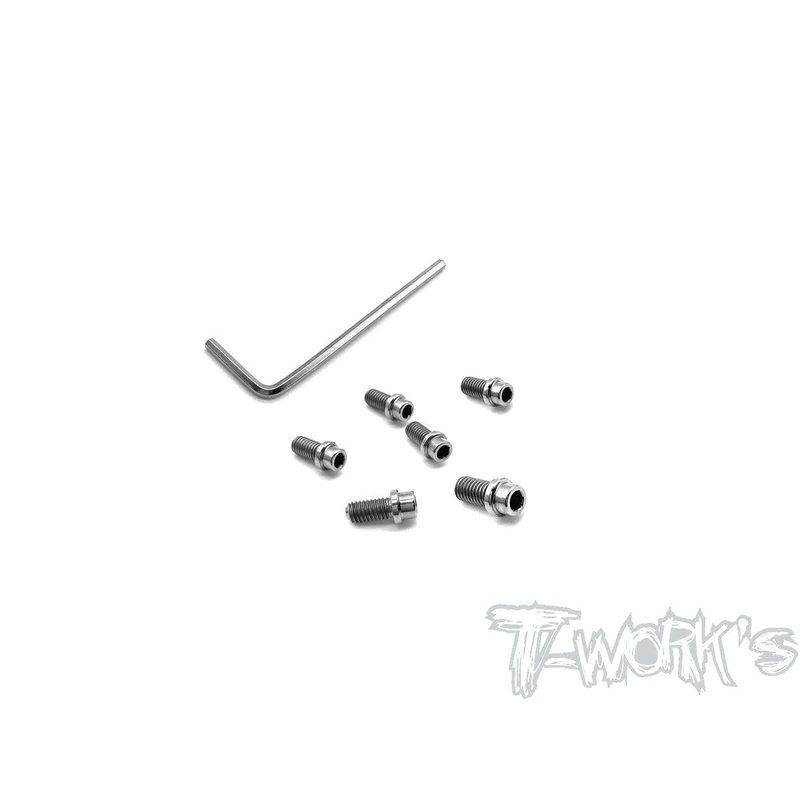 TP-039S64 Titanium Rear Wheel Hub Screws-M3x6mm  6pcs. ( For Yokomo )
