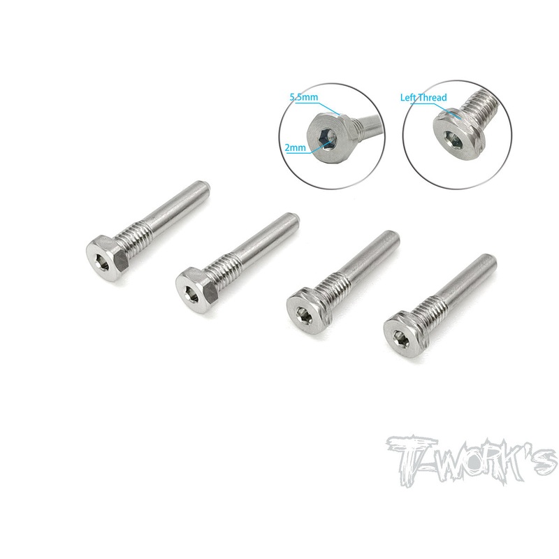 TP-119-HB  64 Titanium  Screw Type Shock Pin Set ( For HB D819RS/819/817/E819/817 /RC8 B4.1) LT 2pcs. RT 2pcs.