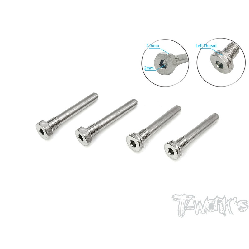 TP-119-M 64 Titanium  Screw Type Shock Pin Set ( For Mugen MBX8/8T/8ECO/7/7T/7ECO/ MBX8R ) LT 2pcs. RT 2pcs.