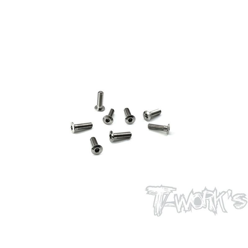 TSS-310LP   3mm x 10mm 64 Titanium  Hex. Socket Head Low Profile Half Thread Screws8pcs.