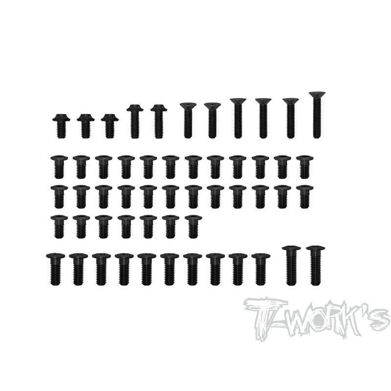 ASSU-BD10-T-LP 7075-T6 Black Low Profile Top Screw set (UFO Head)50pcs.( For Yokomo BD10/BD10 LC )