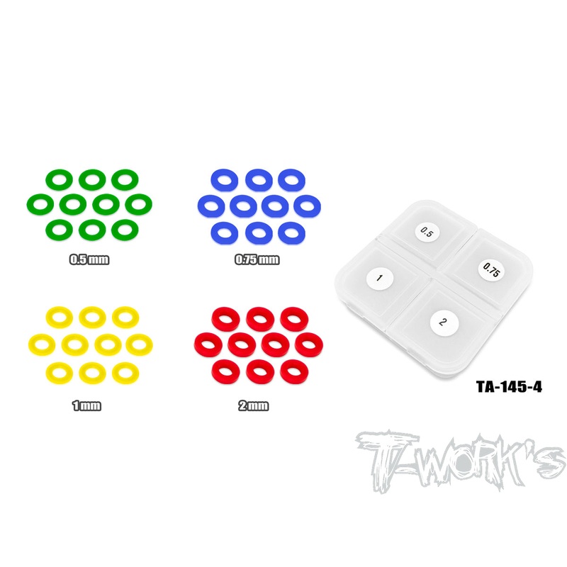 TA-145-4 POM 4mm Bore Washer Set 0.5,0.75, 12mm Each 10pcs.