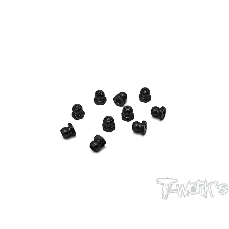 TE-229S-H Black Hard Coated Alum. 5mm Ball Short Nut  10pcs.