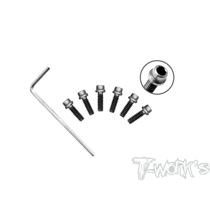 TP-040 64 Titanium Rear Wheel Hub Screws-4/40  6pcs. ( Team Associated,CRC)