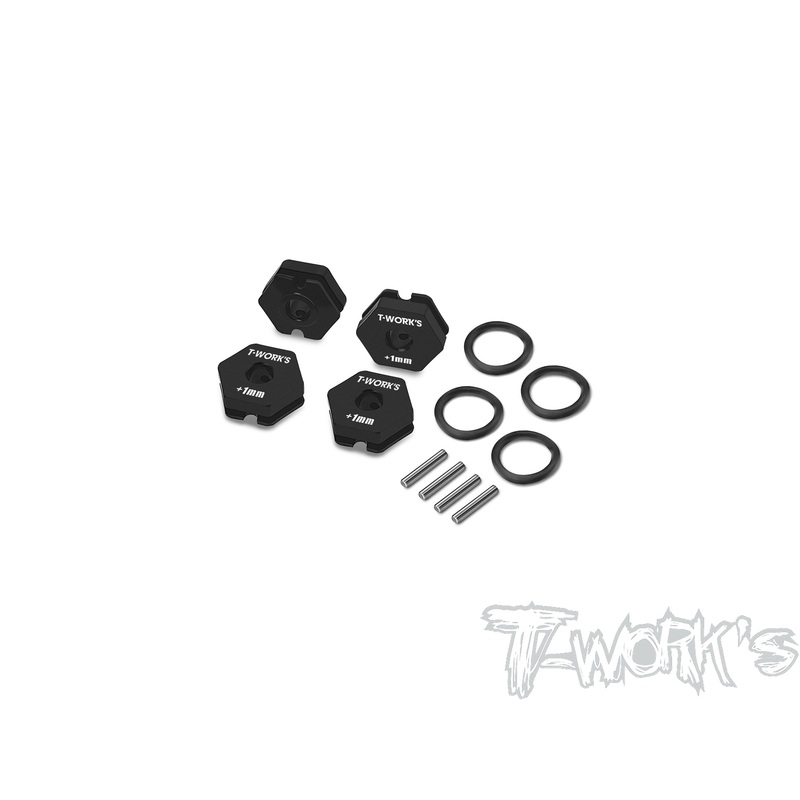 TE-14B-B   Alum. 12mm O-Ring Fixed Wheel Adapter +1mm ( For Team Associated Reflex 14B ) 4pcs.