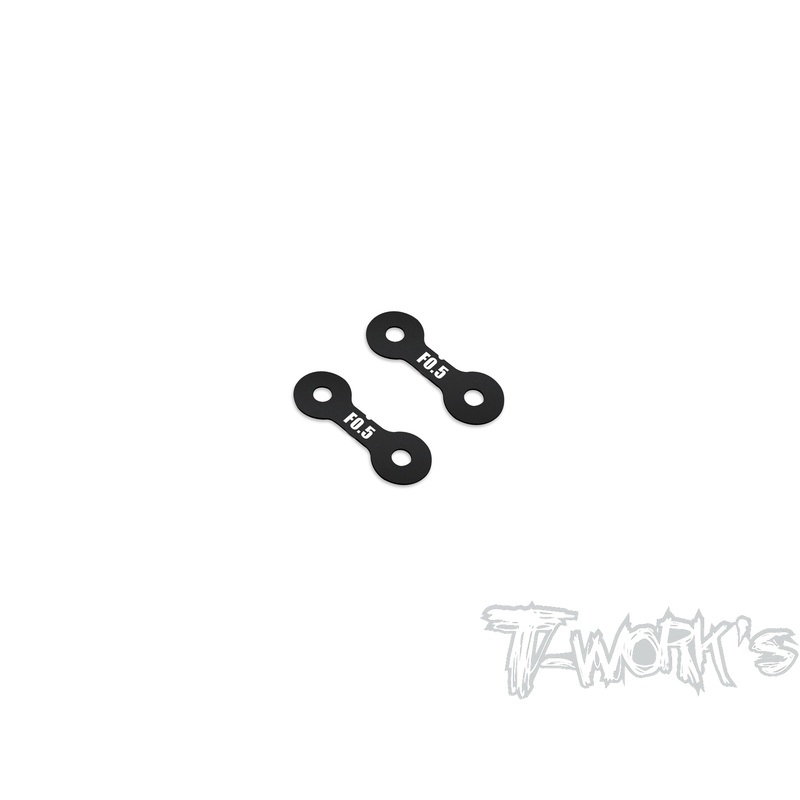 TE-X4-A-V2A   Alum. 0.5mm/1mm Front Roll Center Spacer Without Notch( For Xray X4 /X4'23/X4F'24/X4'25 ) 2pcs.