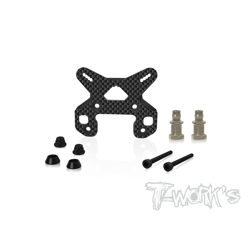 TO-247-B4.1-F-V2    Graphite 16 Degress KPI Front Shock Tower 5mm  With short Standoffs ( For Team Associated RC8 B4.1)