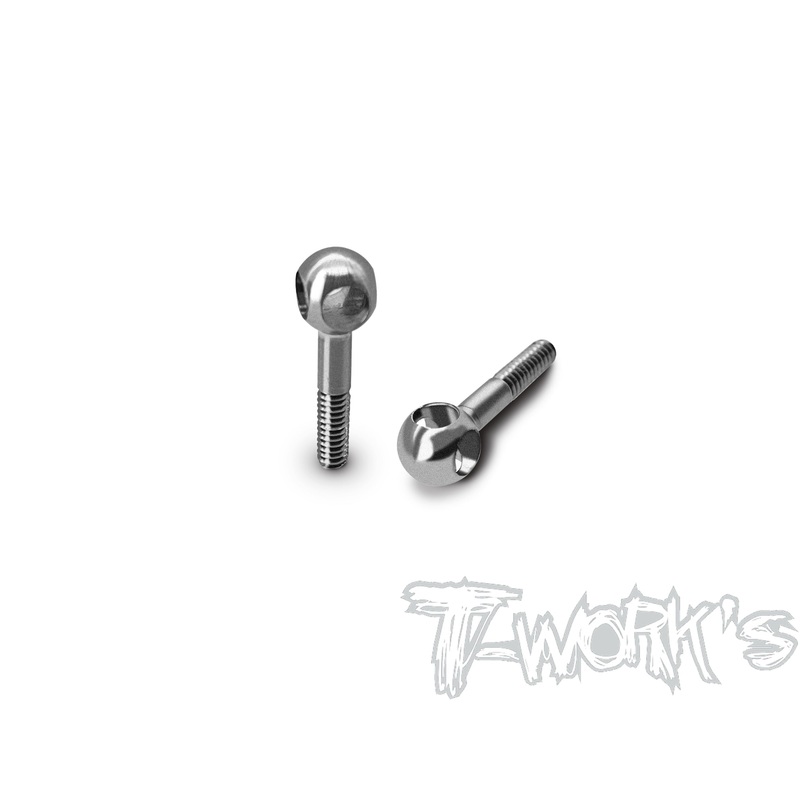 TP-205-E   64 Titanium Adjustable Body Shell Front End Downtravel Screw V2 ( M2 x 14mm) 2pcs. ( Awesomatix , Yokomo , Mugen MTC3 )