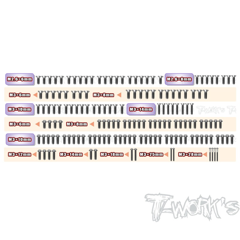 TSSU-SB401LW64 Titanium Screw set ( UFO Head ) 156pcs. ( For PR SB401 LW )
